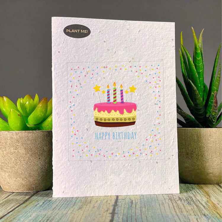 Birthday Cake Plantable Greeting Card